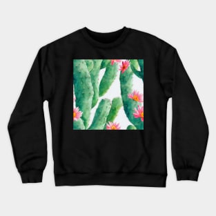 Watercolor cactus plant cactus pattern Crewneck Sweatshirt